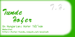 tunde hofer business card